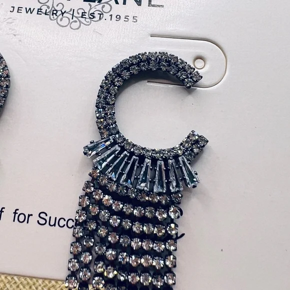 Gorgeous “Interstellar” Hematite  Crystal Earrings by Park Lane - Picture 2 of 5